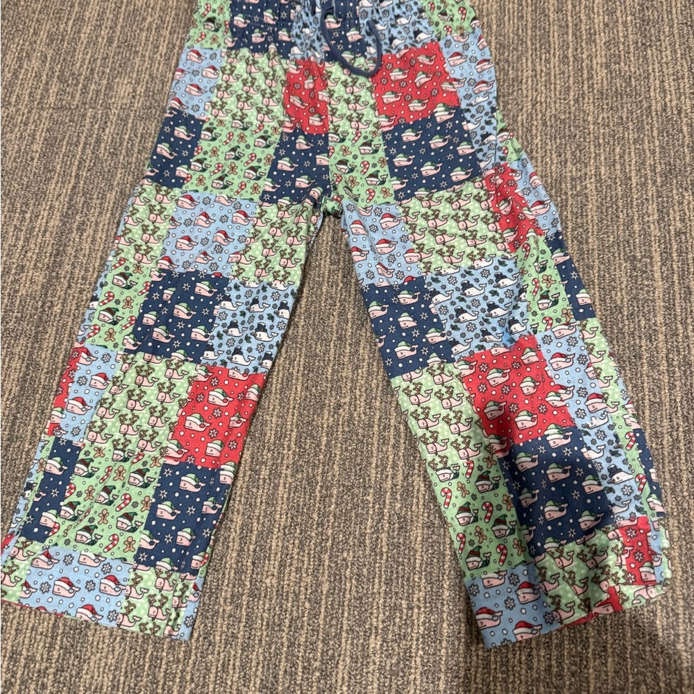 Vineyard Vines Kids Holiday Patchwork Pajama Bottoms - Blue, Red, Green